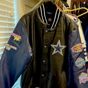 Dallas Cowboys Leather Varsity Jacket.